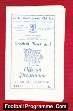 Merthyr Tydfil v Hinckley Athletic 1963 - football programme