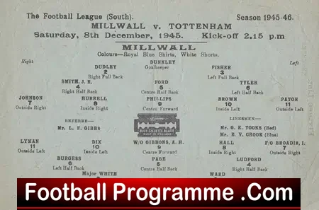 Millwall v Tottenham 1945