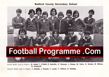 Moorside School Swinton Rugby v Bedford County Secondary 1972