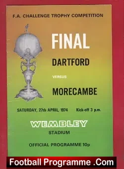 Morecambe v Dartford 1974 – FA Trophy Final