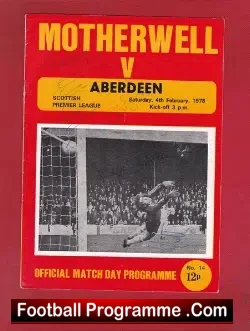 Motherwell v Aberdeen 1978 – Multi Autographed Signed