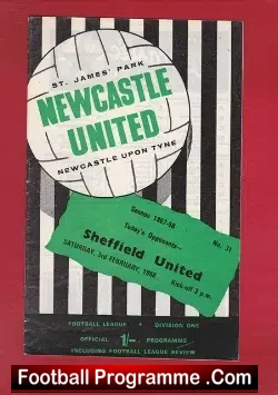 Newcastle United v Sheffield United 1968