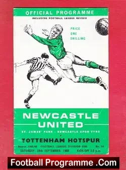 Newcastle United v Tottenham 1968