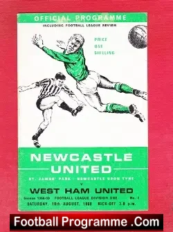 Newcastle United v West Ham United 1968