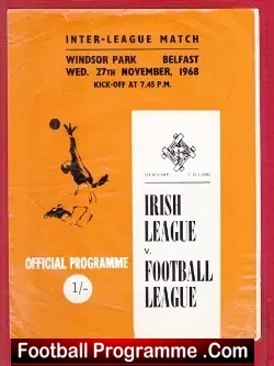 Northern Ireland v England 1968 – Friendly League Match Belfast