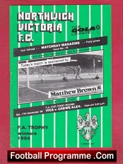 Northwich Victoria v Crewe Alexandra 1984 – FA Cup