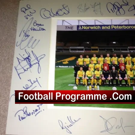 Norwich City Pre Season Photograph Fully Signed 1999 - 2000