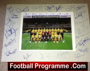 Norwich City Pre Season Photograph Fully Signed 1999 – 2000