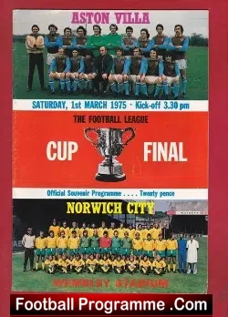 Norwich City v Aston Villa 1975 – League Cup Final