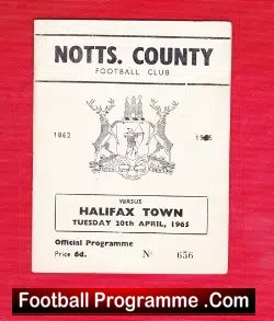 Notts County v Halifax Town 1965