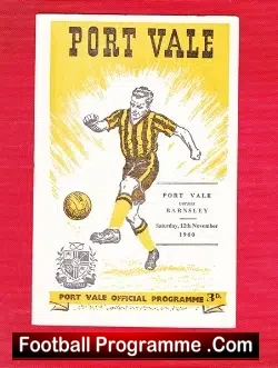 Port Vale v Barnsley 1960 - football programme