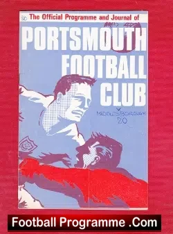 Portsmouth v Middlesbrough 1968 - football programme