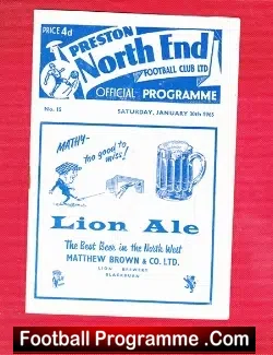 Preston North End v Bolton Wanderers 1965 - football programme