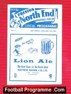 Preston North End v Bolton Wanderers 1965 - football programme