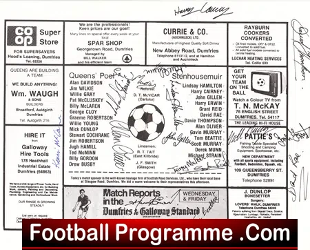 Queen Of The South v Stenhousemuir 1983 - Multi Autographed