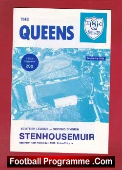 Queen Of The South v Stenhousemuir 1983 - Multi Autographed - football programme