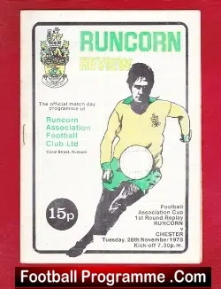 Runcorn v Chester 1978 - FA Cup - football programme