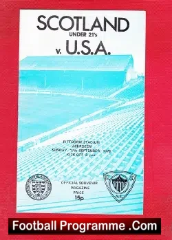 Scotland v America 1978 – Under 21 Game at Aberdeen
