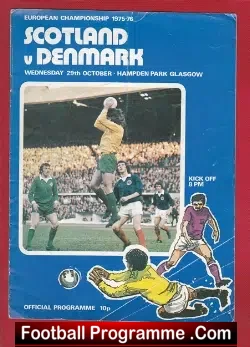 Scotland v Denmark 1975 - football programme