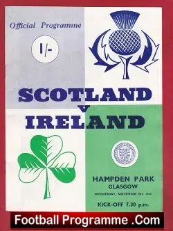 Scotland v Northern Ireland 1964 - football programme