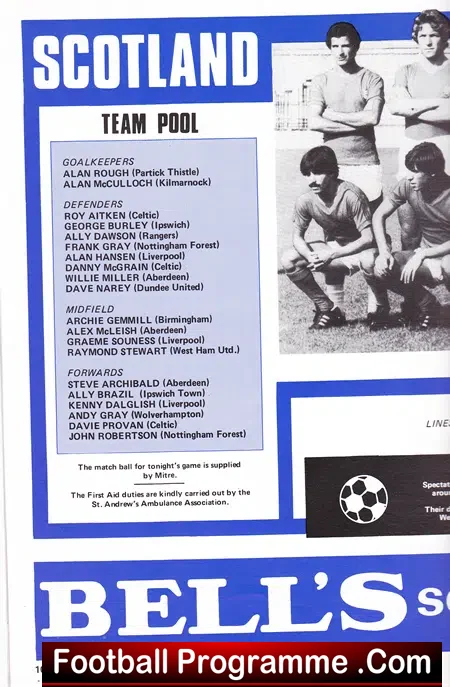 Scotland v Portugal 1980