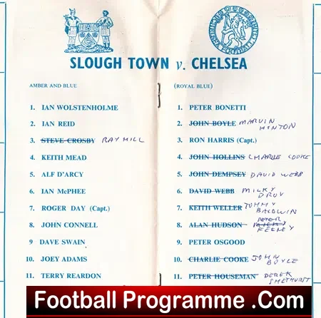 Slough v Chelsea 1971