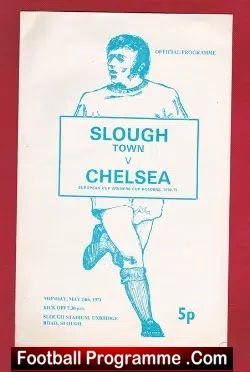 Slough v Chelsea 1971 - football programme
