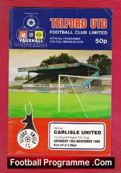 Telford United v Carlisle United 1988 – FA Cup