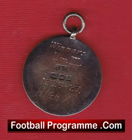Tottenham District Old Silver Football Medal 1926 – 1927
