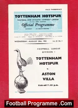 Tottenham Hotspur v Aston Villa 1962