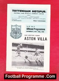 Tottenham Hotspur v Aston Villa 1966