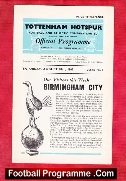 Tottenham Hotspur v Birmingham City 1962