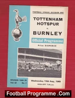 Tottenham Hotspur v Burnley 1969