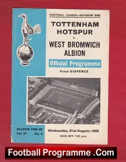 Tottenham Hotspur v WBA 1968
