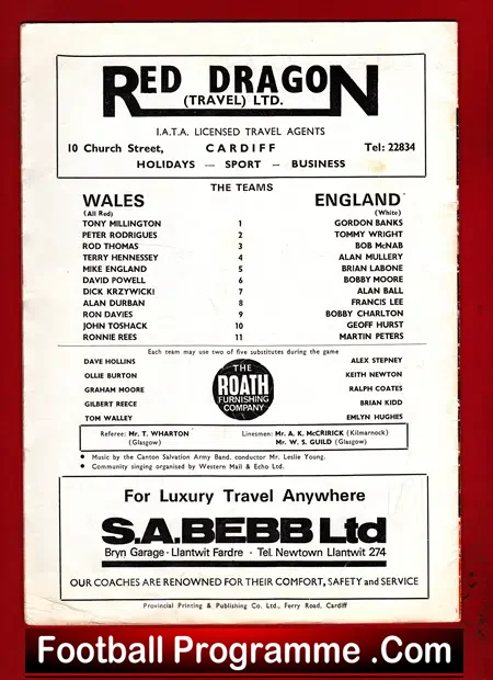 Wales v England 1970 – Signed Autographed