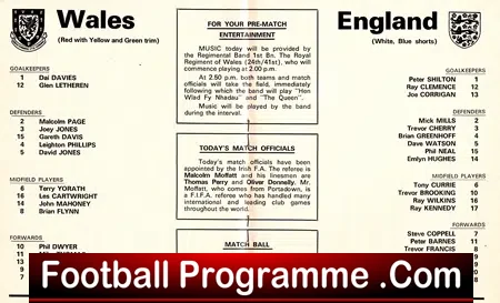 Wales v England 1978
