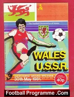 Wales v Russia 1981 - football programme