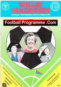 Willie Maddren Testimonial Benefit Match Middlesbrough 1978 - football programme