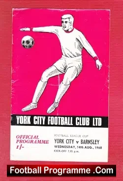 York City v Barnsley 1968 - football programme