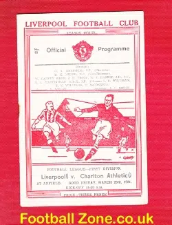 Liverpool v Charlton Athletic 1951 – 1950s