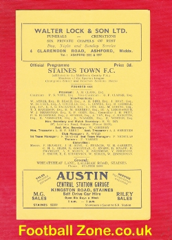 Staines Town v Wingate 1961 – Amateur Cup