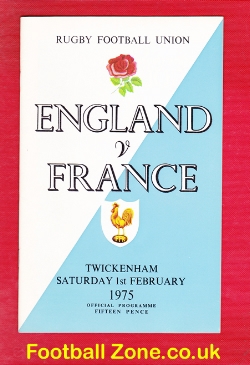 England Rugby v France 1975