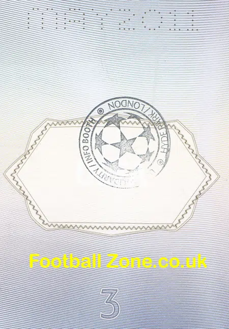 Manchester United v Barcelona 2011 - Special Hyde Park Passport