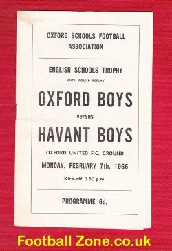 Oxford Boys v Havant Boys 1966 - English Schools Trophy