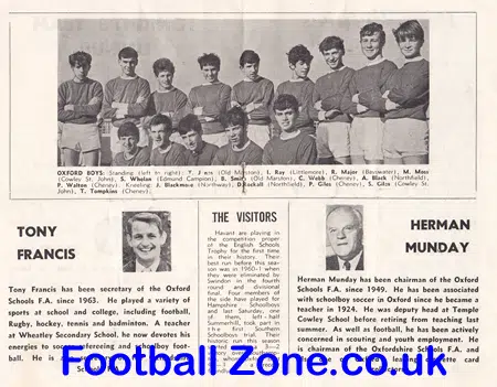 Oxford Boys v Havant Boys 1966 - English Schools Trophy
