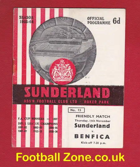 Sunderland v Benfica 1963 - Friendly Match - to clear