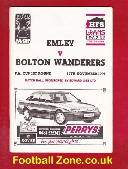 Emley v Bolton Wanderers 1991 – FA Cup