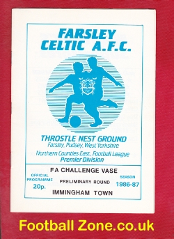 Farsley Celtic v Immington Town 1986 – FA Challenge Vase