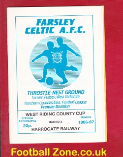 Farsley Celtic v Harrogate Railway 1986 – West Riding Cup