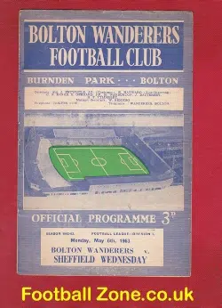 Bolton Wanderers v Sheffield Wednesday 1963